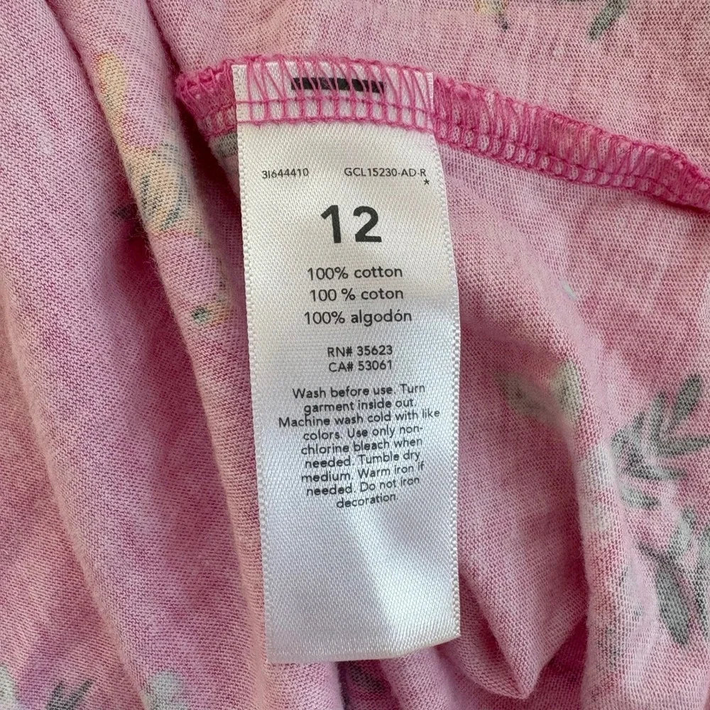 Carter's Girls Size 12 Pink Dress Tiger Floral Print‎ Sleeveless Casual Summer